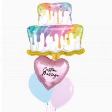 Personalized Rainbow Cake Balloon Bouquet