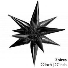 Black Star Burst Foil Balloon Party Wholesale