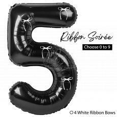 Black Number Balloon Ribbon Soiree