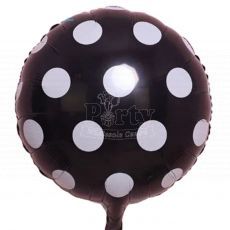 Black Polka Dot White Foil Balloon
