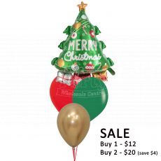 Merry Christmas Tree Helium Balloon Bouquet