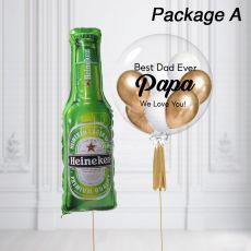 Heineken Beer Personalised Helium Balloon Package