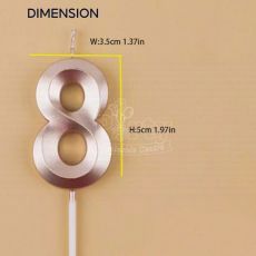 Diamond Gold Number Candle Dimension