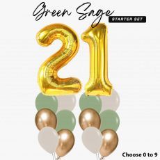 Green Sage Helium Number Balloon Party Wholesale