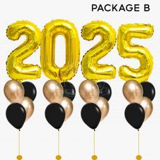 New Year Countdown 2025 Gold Balloons
