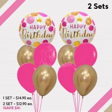 Happy Birthday Pink Confetti Helium Balloon