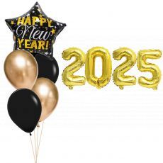 Happy New Year 2025 Star Balloon Set