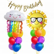 Rainbow Happy Birthday Helium Balloon Package