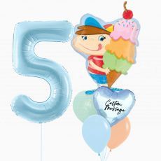 Personalized Number Ice Cream Boy Balloon