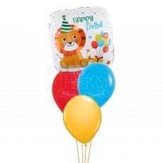 Party Lion Happy Birthday helium Balloon Bouquet