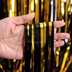 Gold Black Tinsel Curtain