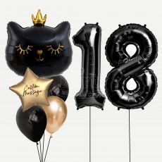 Midnight Kitty Cat Balloon Bouquet