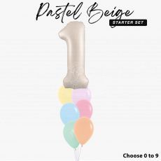 Pastel Beige 1st Birthday Balloon Package