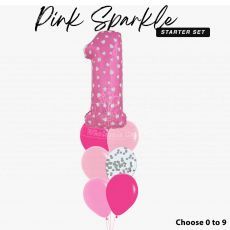 Pink Sparkle 1st Birthday Balloon Package