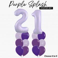 Purple Splash Number Balloon Package
