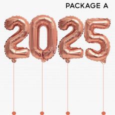 New Year Countdown 2025 Rose Gold Balloons