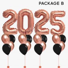 New Year Countdown 2025 Rose Gold Balloons