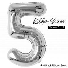 Silver Number Ribbon Soiree Coquette Party