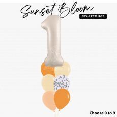 Sunset Bloom 1st Birthday Helium Number