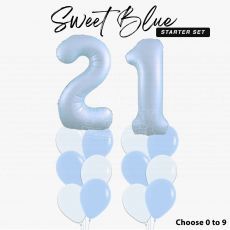 Sweet Blue 21st Birthday Helium Balloon