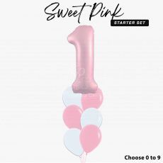 Sweet Pink 1st Birthday Balloon Package