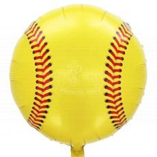 Yellow Baseball Sports Foil Balloon