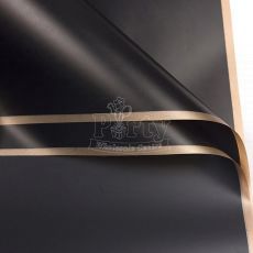 Black Flower Wrapper with Gold Rim