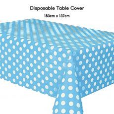 Blue Polka Dot Disposable Table Cover