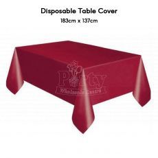 Burgundy Disposable Table Cover