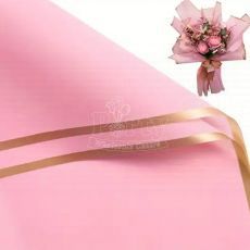 Bright Pink Gold Rim Flower Wrapper