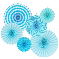 Blue Paper Fan Party Supplies
