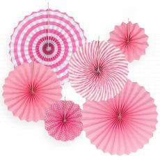 Pink Paper Fan Party Supplies
