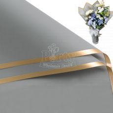 Grey Gold Rim Flower Wrapper Singapore