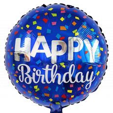 Happy Birthday Blue Confetti Balloon Party Wholesale