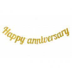 Happy Anniversary Gold Banner Party Supplies