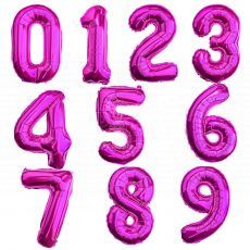 Hot Pink Number Foil Balloon