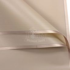 Khaki Gold Rim Flower Paper