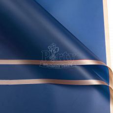 Navy Blue Gold Rim Flower Wrapper Singapore