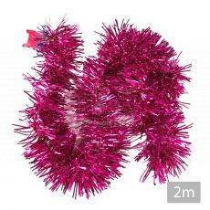 Christmas Pink Foil Tinsel Garland 2m