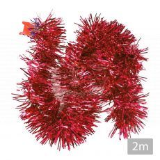 hristmas Red Foil Tinsel Garland 2m