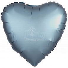 $1 Steel Blue Heart Foil Balloon