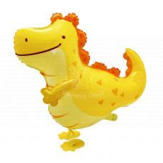 Yellow Dinosaur Walking Pet Balloon