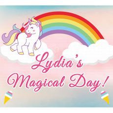 Unicorn Magical Pastel Rainbow Personalised Banner