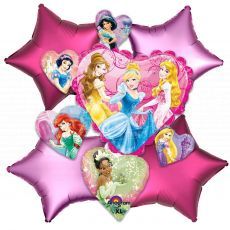 Disney Princess Love Heart Foil Balloon Bouquet
