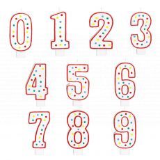 Number Candle Red Outline Party Wholesale