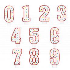 Number Candle Red Outline Party Supplies