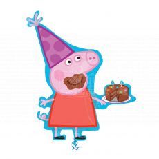 Peppa Pig Cake Party Hat Foil Balloon 33In