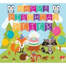 SQ Woodland Critters Forest Personalised Banner