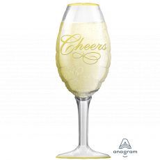Wine Glass Cheers Celebration Foil Balloon 38In