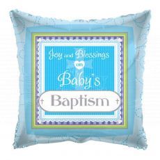 Baby's Baptism Blue Foil Balloon